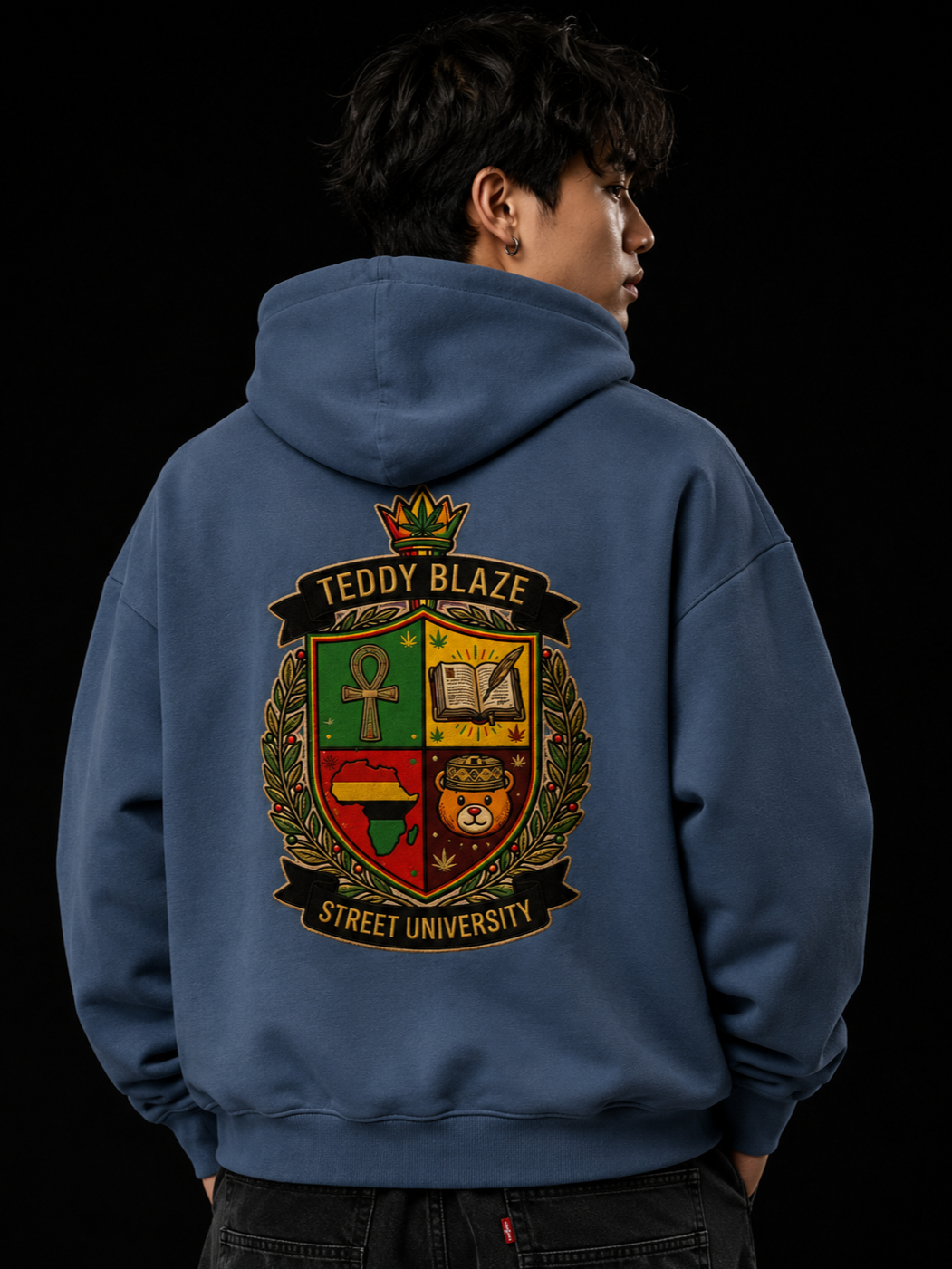 Campus Drop Shoulder Zip Hoodie | VERY TEDDY