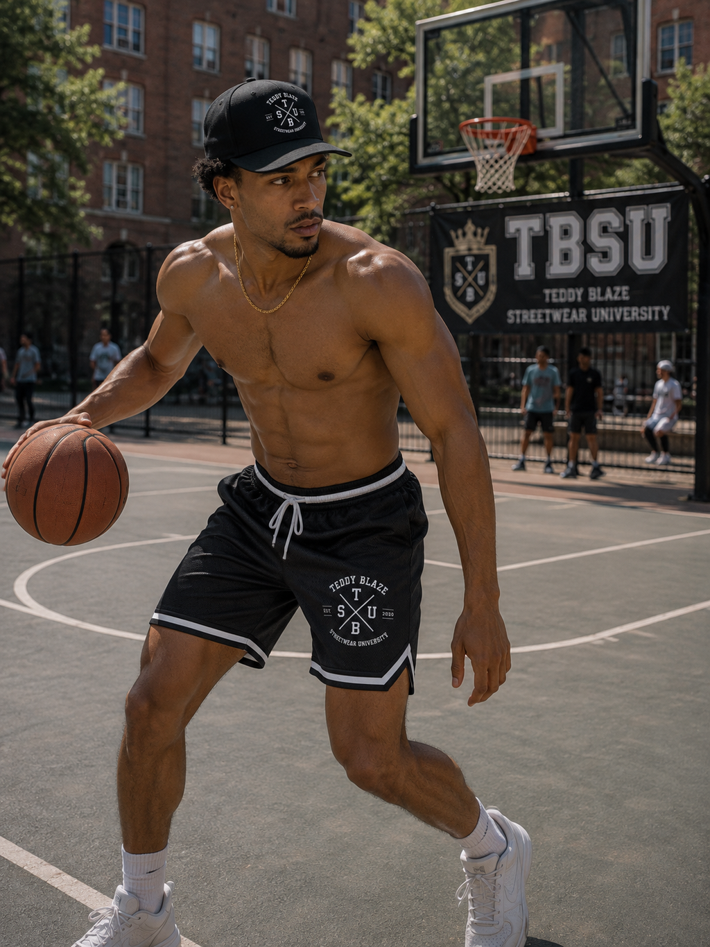 X Crest Classic Stripe Trim Basketball Shorts | THE CAMPUS