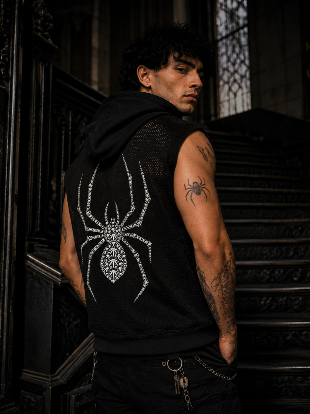 Signature Anansi Mesh Panel Sleeveless Hoodie | VERY TEDDY