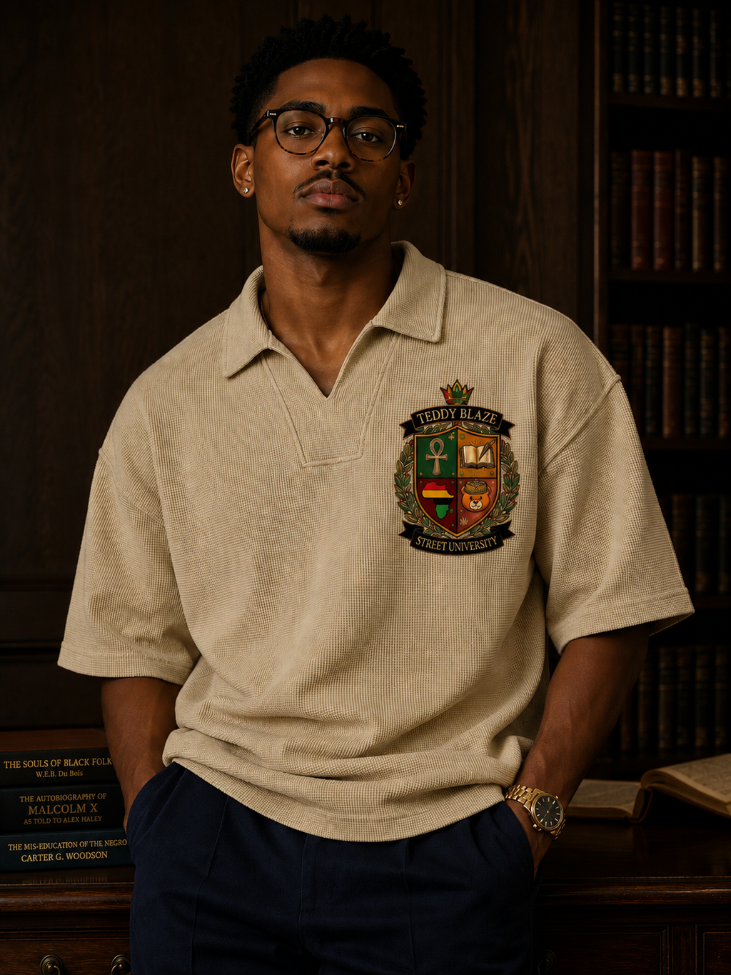 Campus Vintage Waffle Knit Polo | VERY TEDDY