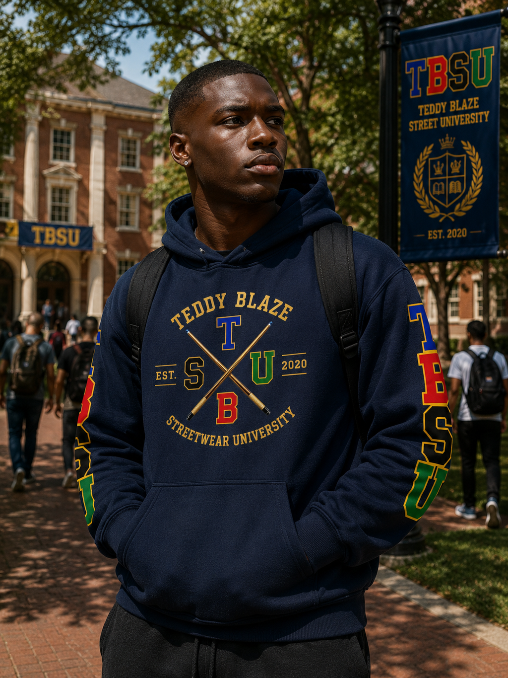 X Crest Fleece Hooded Jumper | THE CAMPUS
