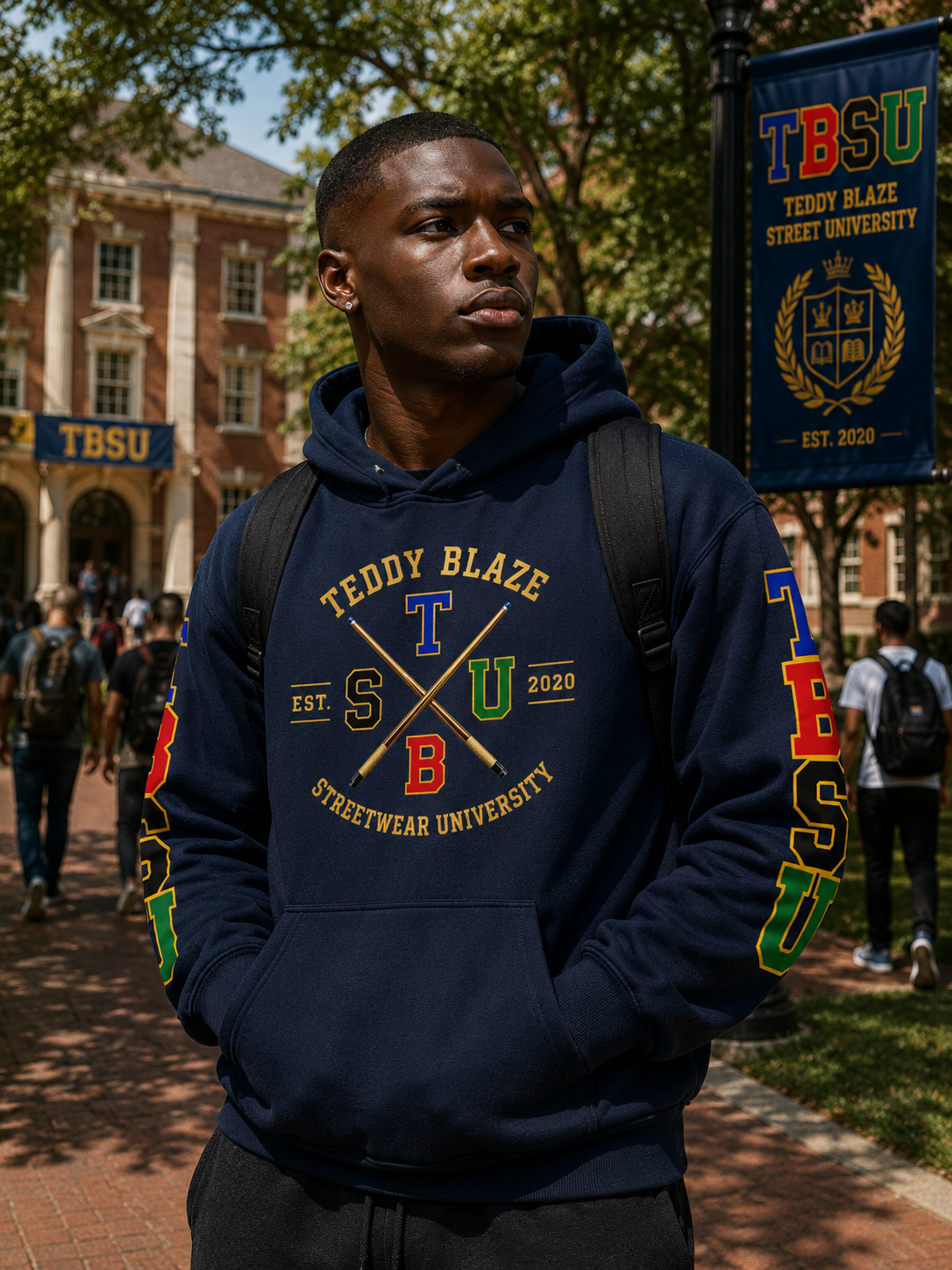 X Crest Fleece Hooded Jumper | THE CAMPUS