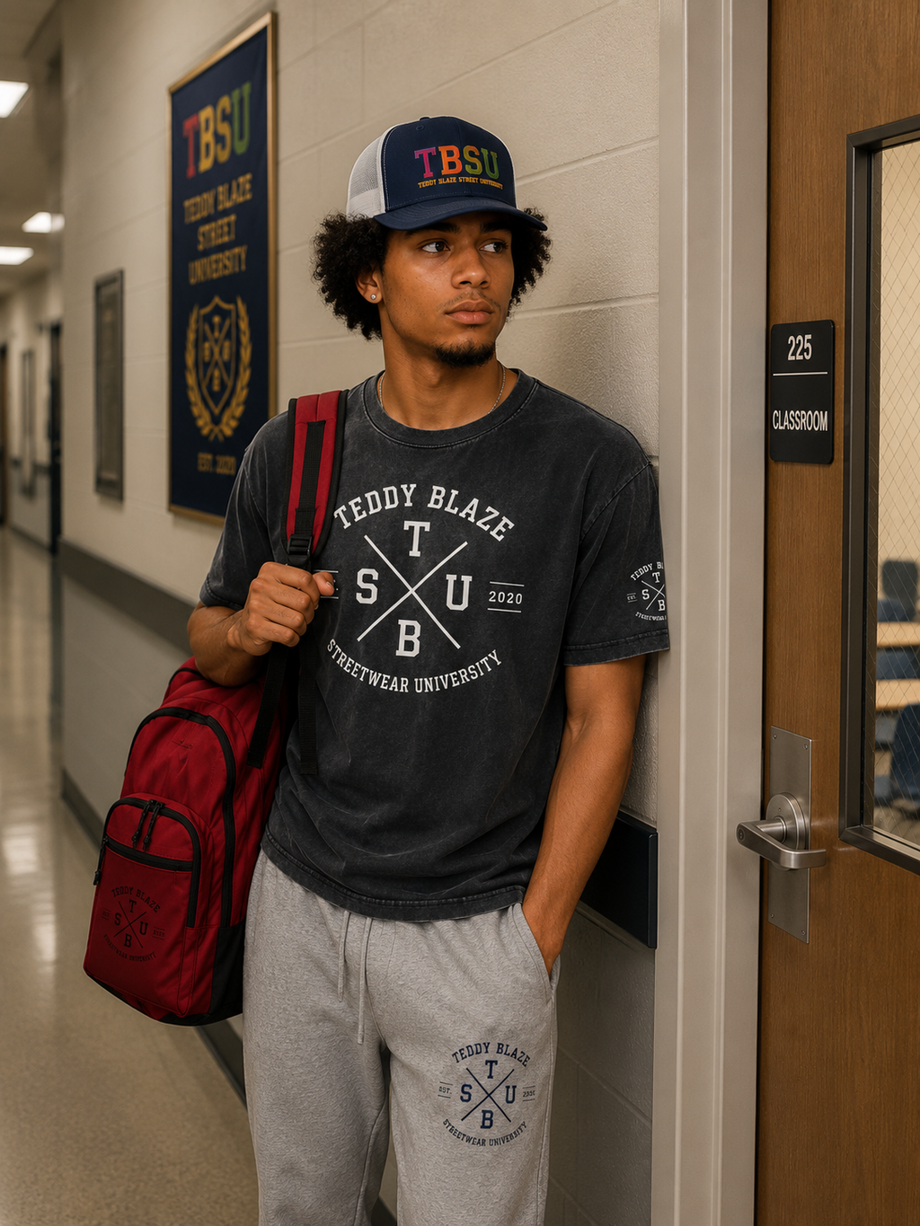 X Crest Oversized Distressed Washed Tee | THE CAMPUS