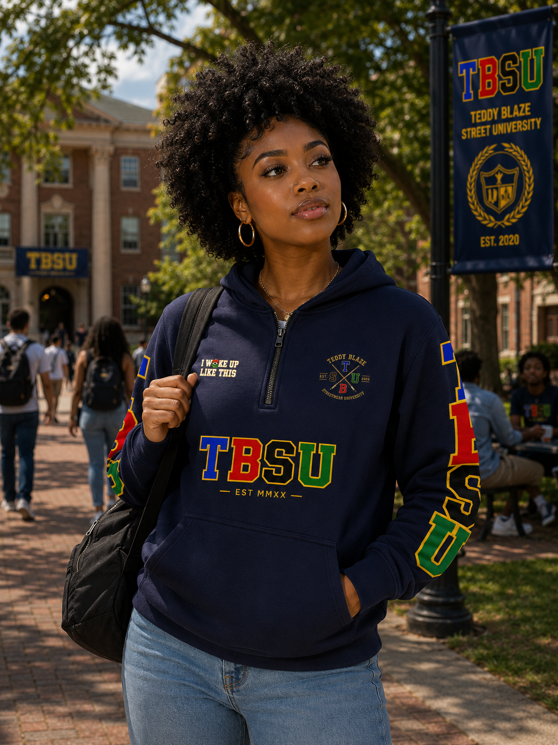 X Crest Unisex Quarter Zip Hooded Jumper | THE CAMPUS