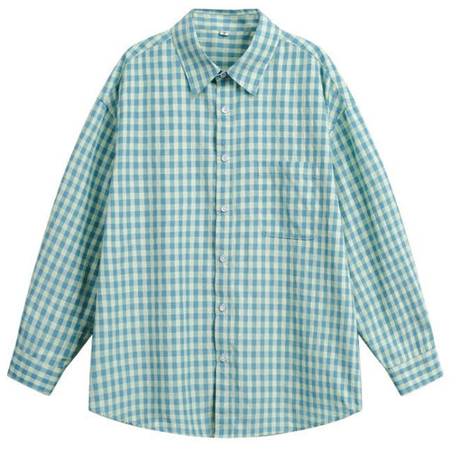 Shop the Iron + Ivy Seafoam Gingham Loose Long Sleeve Shirt by Teddy Blaze. Men’s loose-fit woven button-down in seafoam green and cream gingham check with a chest pocket.