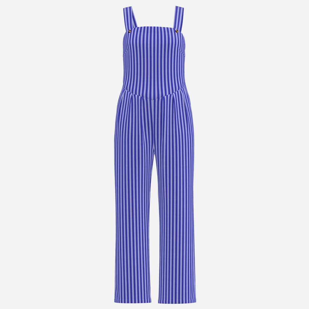 Shop the Seersucker Print Overalls by Teddy Blaze. Breathable scuba-knit wide-leg jumpsuit with classic vertical stripes from THE IVY WOMAN collection.