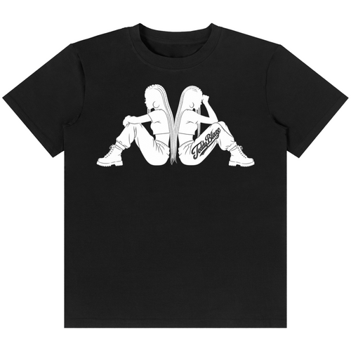 Shop the Sidechicks Classic Tee by Teddy Blaze. 180 GSM cotton-spandex stretch tee featuring a back-to-back silhouette print from the TOPS line of The Mature Mocha Collection.