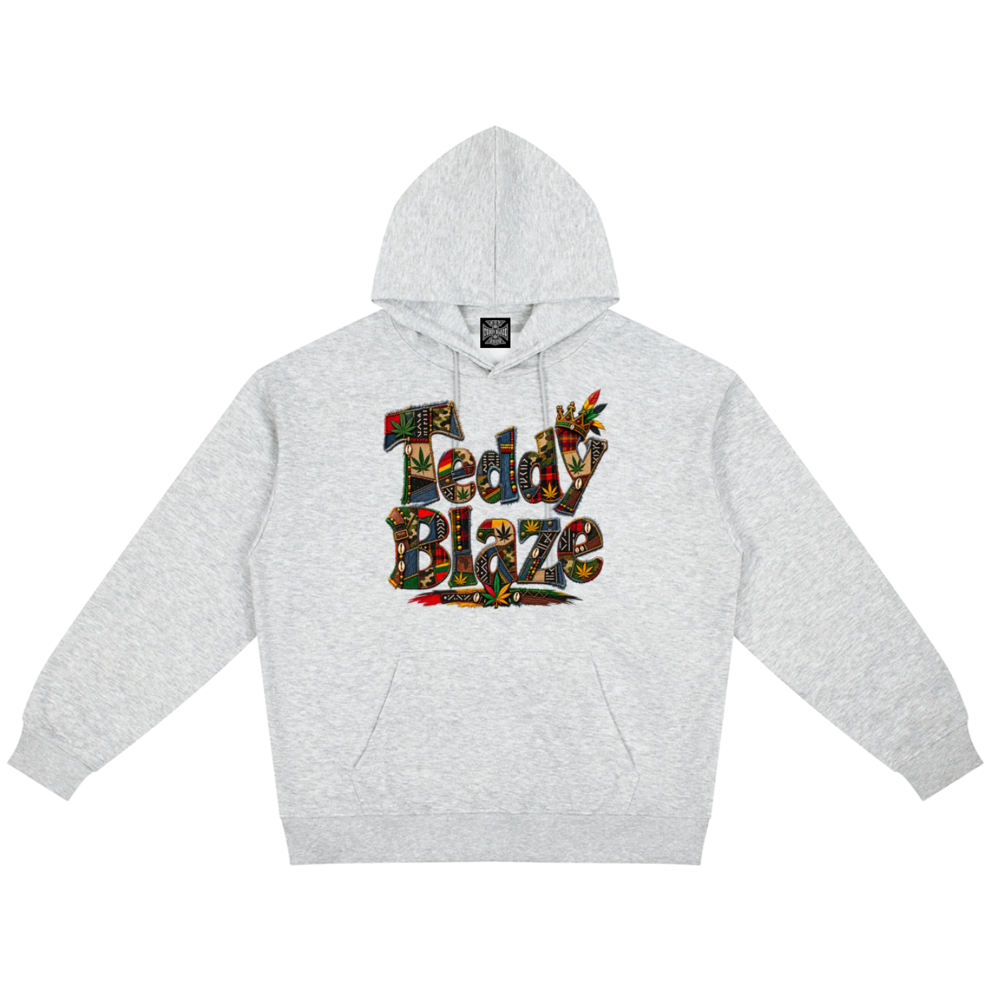 Shop the Signature Bearatoo Hooded Jumper by Teddy Blaze, a unisex graphic hoodie blending AfroBohemian character, Afrocentric pattern and streetwear.