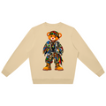 Shop the Signature Bearatoo Oversized Jumper, a unisex Teddy Blaze graphic sweatshirt mixing AfroBohemian character, patchwork influence and streetwear.