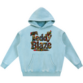 Heavyweight Teddy Blaze snow-wash oversized hoodie featuring Signature Bearatoo artwork, AfroBohemian patchwork graphics and extra-thick fleece.