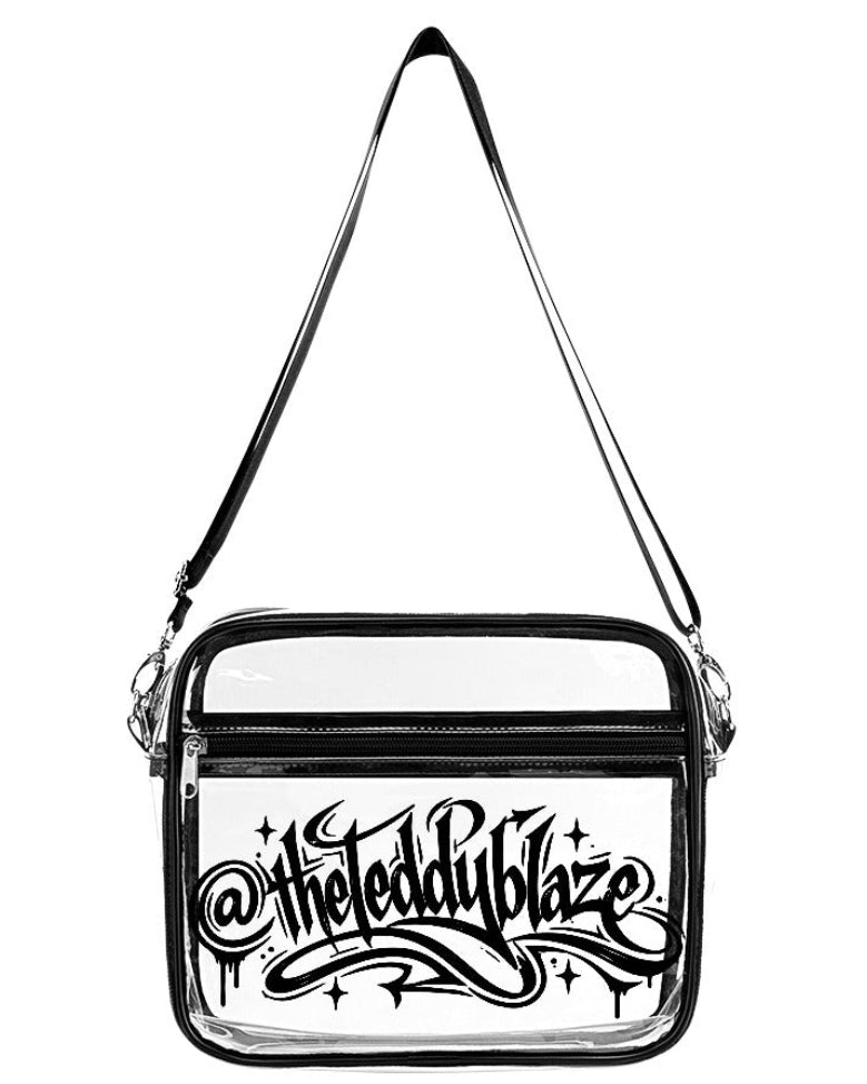 Teddy Blaze Signature Graffiti Clear PVC Satchel | Streetwear Crossbody Bag