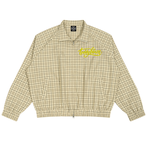 Shop the Signature Plaid Stand Collar Jacket by Teddy Blaze. Woven cotton-poly plaid zip jacket featuring yellow script embroidery from the HIGH ROLLERS OUTERWEAR line.