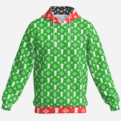 Shop the Iron + Ivy Signature RIG-B Monogram Pullover Hoodie by Teddy Blaze. High-tech scuba air layer hoodie featuring all-over golf bear monogram and contrast red trim.