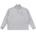 Elevate your cool-weather layering with the House of Teddy Blaze Signature Rolled Edge Fleece Quarter Zip. Heather gray 450 gsm fleece, stand collar, rolled edge seams, and script logo embroidery. Shop NYC to Vegas style.