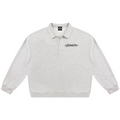 Shop the Signature Rugby Shirt by Teddy Blaze. Heavyweight 310 GSM heather gray fleece rugby pullover with black script branding from THE BLAZE MAN.