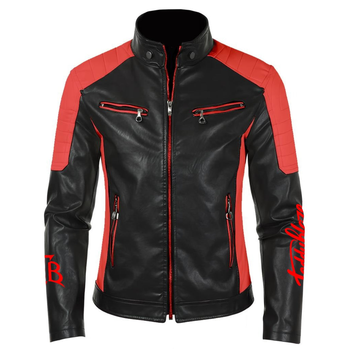 Shop the Signature Sin City Moto Jacket by Teddy Blaze. Black & red PU leather moto jacket featuring ornate Sin City back crest from HIGH ROLLERS OUTERWEAR.