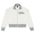 Shop the Signature Striped Trim Rib Collar Jacket by Teddy Blaze. 380 GSM heavy stretch cotton zip jacket with striped trim from WE OUTSIDE! OUTERWEAR.