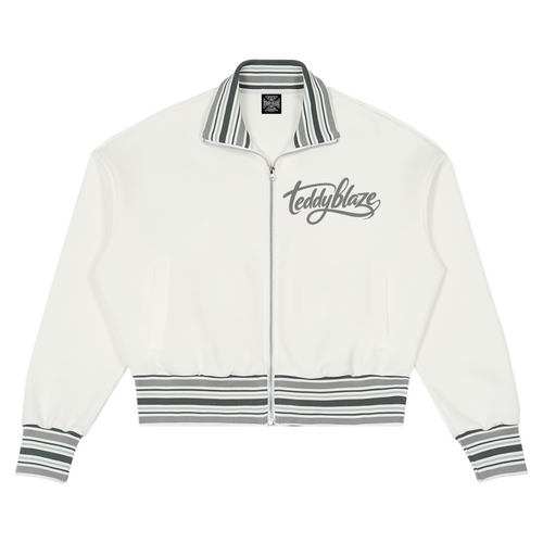 Shop the Signature Striped Trim Rib Collar Jacket by Teddy Blaze. 380 GSM heavy stretch cotton zip jacket with striped trim from WE OUTSIDE! OUTERWEAR.