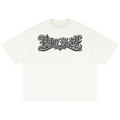 A boxy waffle knit tee in a cotton blend with the new Teddy Blaze signature graphic. Textured streetwear from MEN OF BLAZE.