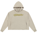 Shop the Signature Vintage Washed Frayed-Hem Hooded Jumper by Teddy Blaze. Heavyweight sand fleece hoodie featuring gold script branding from THE BLAZE MAN.