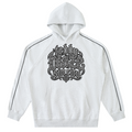 Elevate your cool-weather layers with the Teddy Blaze Sin City Contrast Piping Raglan Hoodie. Oatmeal fleece, contrast piping, Sin City front print, and tattoo back graphic. Shop NYC to Vegas style.