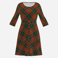 Teddy Blaze Tartan Rigby Swing Dress featuring bold heritage plaid, a flattering fit-and-flare silhouette, half sleeves and coordinating belt. Available XXS–4XL.