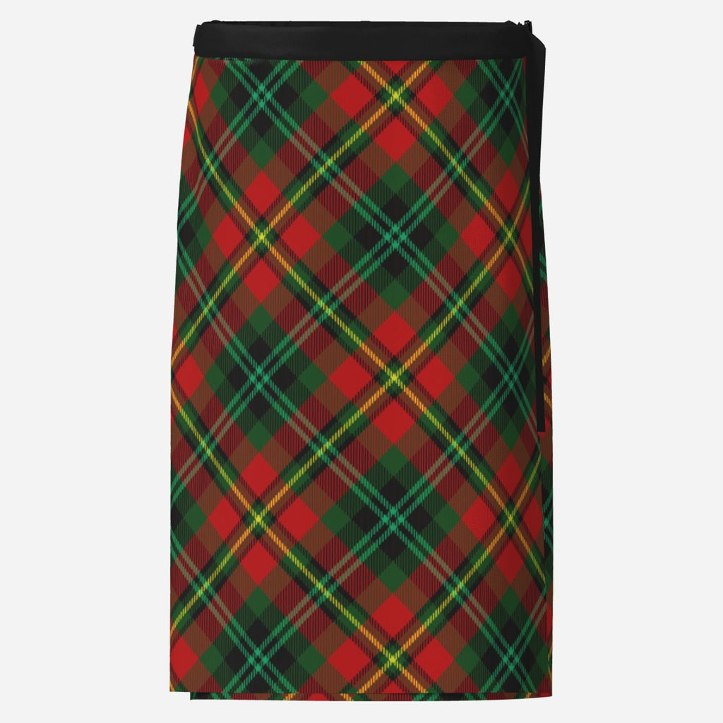 Teddy Blaze Tartan RiGBY Hula Skirt in signature Red, Green, Black and Yellow plaid. An adjustable unisex wrap sarong from MEN OF BLAZE.