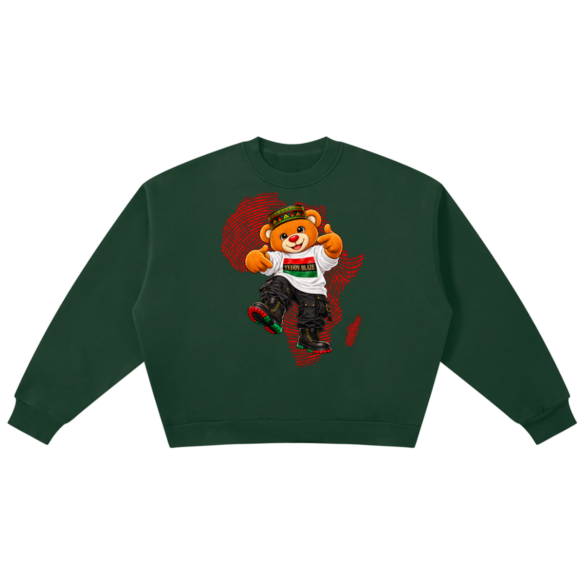 Shop the Teddy Blaze TBSU Heritage Graphic Boxy Cut Fleece Jumper. Oversized fleece crewneck featuring signature bear mascot artwork and a back university crest.