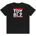 Shop the TDY BLZ Classic Tee by Teddy Blaze. 180 GSM cotton-spandex stretch tee with 3D metallic abbreviated logo print from the TOPS line of The Mature Mocha Collection.