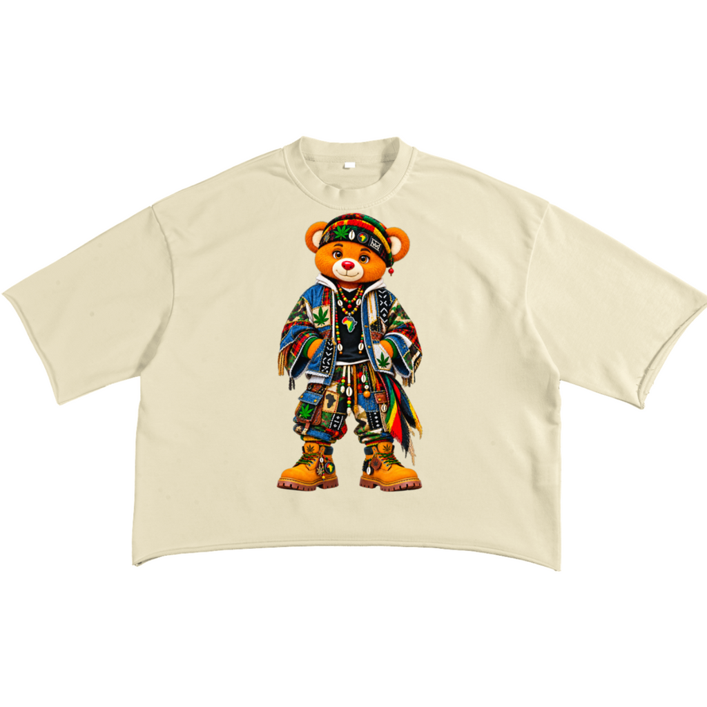 Shop the Teddy Blaze Boho French Terry Raw Edge Tee featuring Teddy Blaze Boho, East New York artwork and an oversized 8 oz cotton-blend silhouette.