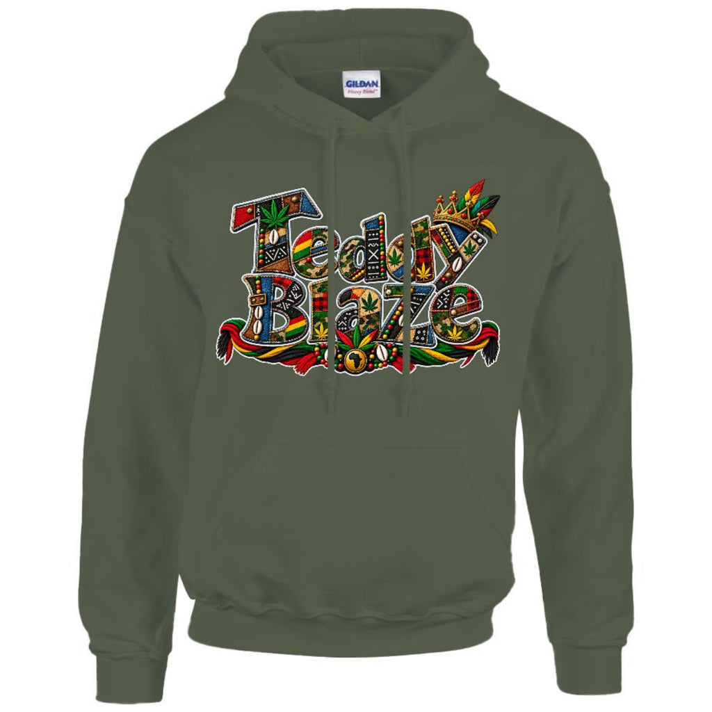 Shop the Teddy Blaze Boho Signature Hooded Jumper, a unisex 8 oz. cotton-blend hoodie featuring signature AfroBohemian artwork printed front and back.