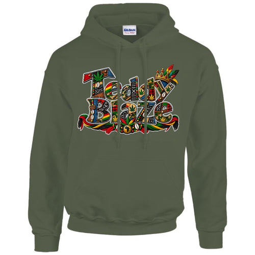Shop the Teddy Blaze Boho Signature Hooded Jumper, a unisex 8 oz. cotton-blend hoodie featuring signature AfroBohemian artwork printed front and back.