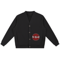 Shop the Teddy Blaze Brand Rising Cardigan, a substantial cotton-blend unisex layer featuring the Brand Rising emblem and Teddy Blaze Samurai back artwork.