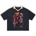 Discover the Teddy Blaze Brand Rising Contrast Polo, a heavyweight boxy polo featuring Teddy Blaze Samurai, Gye Nyame artwork and contrast trim.