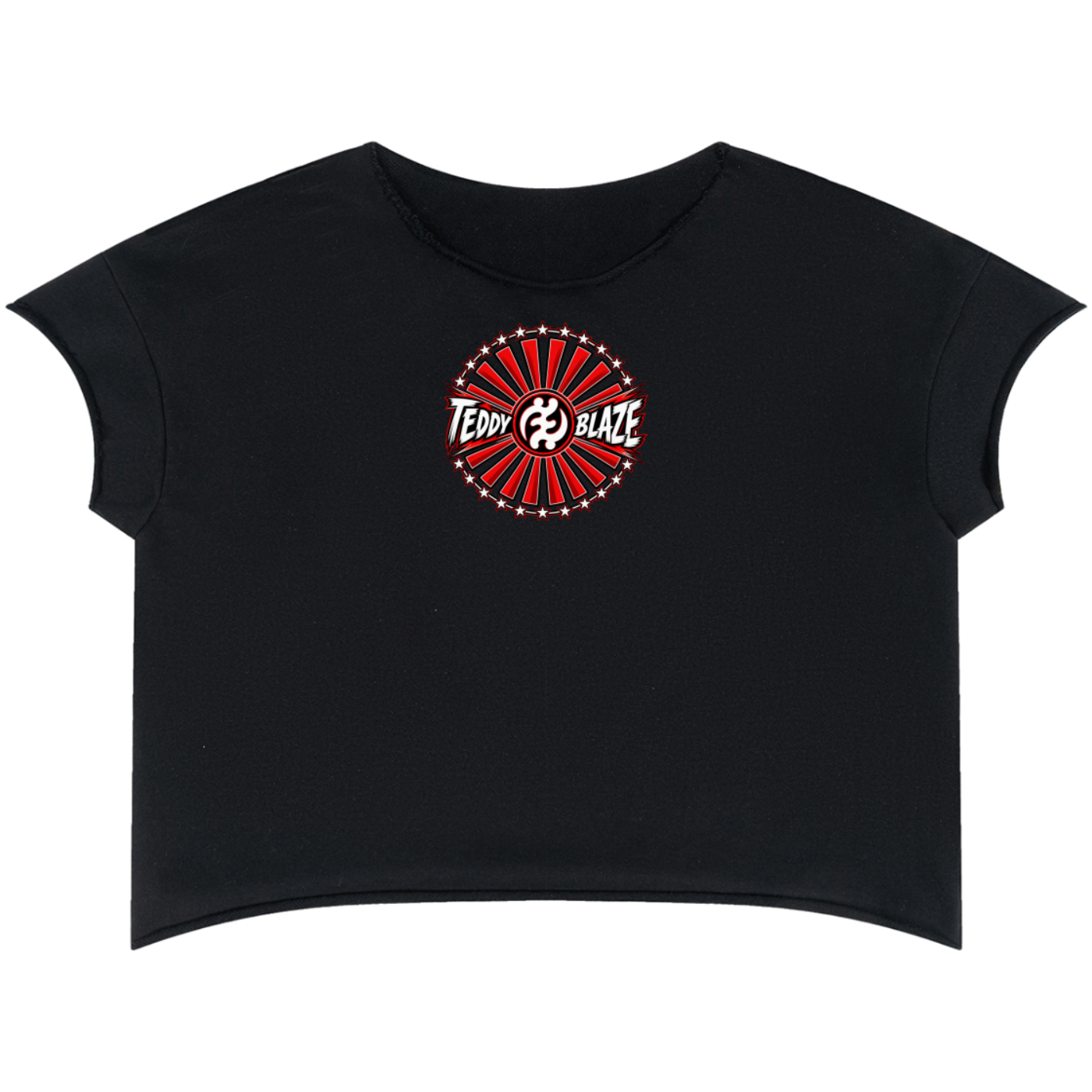 Shop the Teddy Blaze Rising Heavyweight Boxy Dolman Tee, featuring raw-edge details, a Gye Nyame emblem and Teddy Blaze Samurai back graphic.