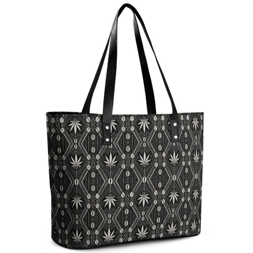 A structured cross-grain leather handbag featuring the DaChek house pattern, black straps and a roomy tote silhouette from Teddy Blaze.