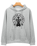 Teddy Blaze Ursa Cruz Signature Cotton Pullover Hoodie | Men's Heather Grey Gothic Graphic Hoodie