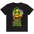 Shop the Wakey Bakey Head Classic Tee by Teddy Blaze. 180 GSM cotton-spandex stretch tee with psychedelic smiley artwork reflecting high-stakes energy from the HEAT line of The Mature Mocha Collection.