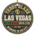 Shop the Winning in Sin City Crest Ornament by Teddy Blaze. High-gloss MDF holiday ornament featuring edge-to-edge sublimation print and gold hanging cord.
