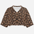Shop the Zabu V-Neck Half Sleeve Crop Tee by Teddy Blaze. Silky-shine boxy crop top featuring an all-over leopard motif from THE IVY WOMAN collection.